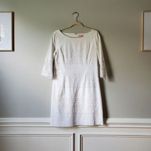 LILLY PULITZER | White Lace Shift Dress | 8
